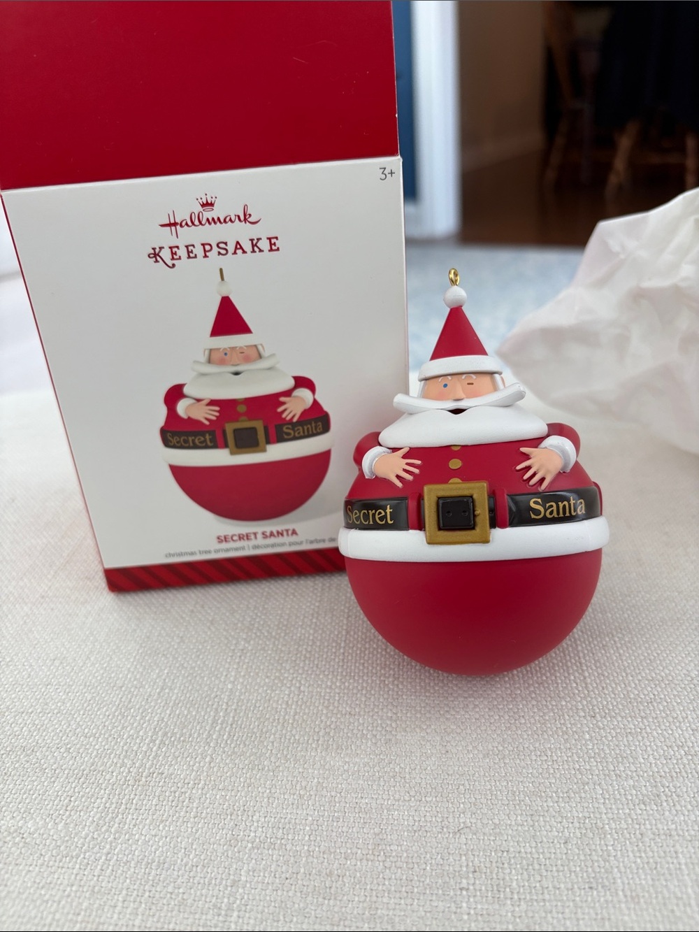 Hallmark 2014 Secret Santa Ornament. New in Original Box.